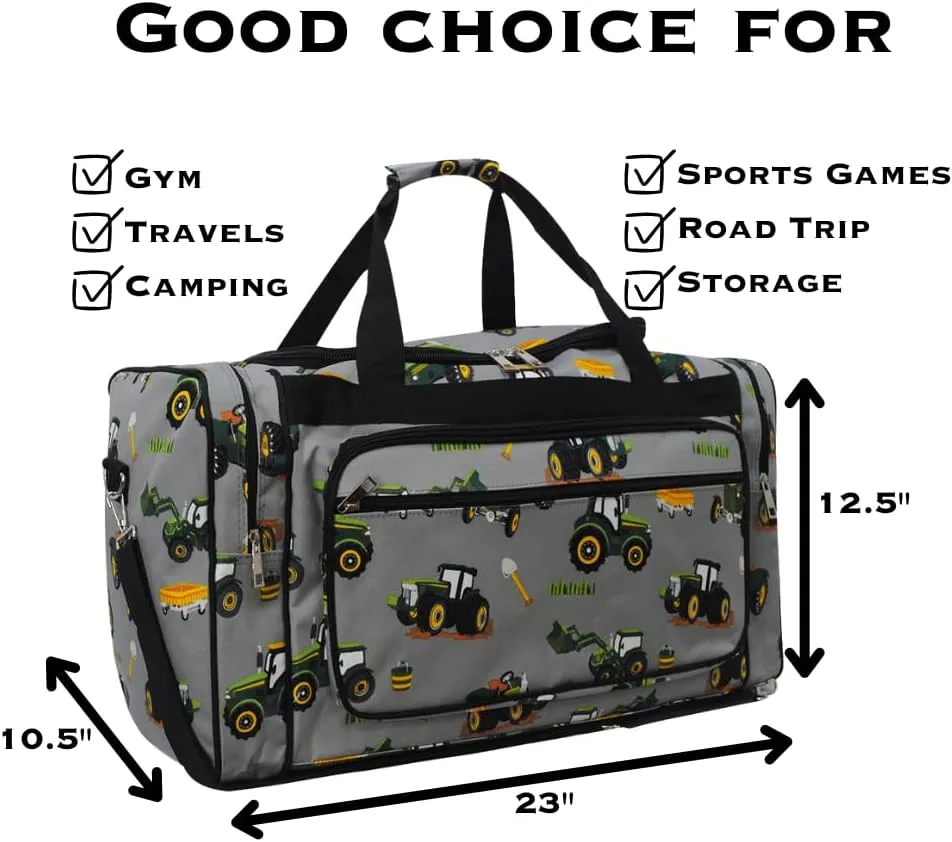 NGIL Canvas 23" inch Duffle Bag (Tractor Truck-Grey)