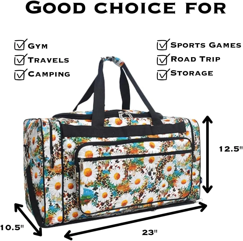 NGIL Canvas 23" inch Duffle Bag (Wildflower-Black)