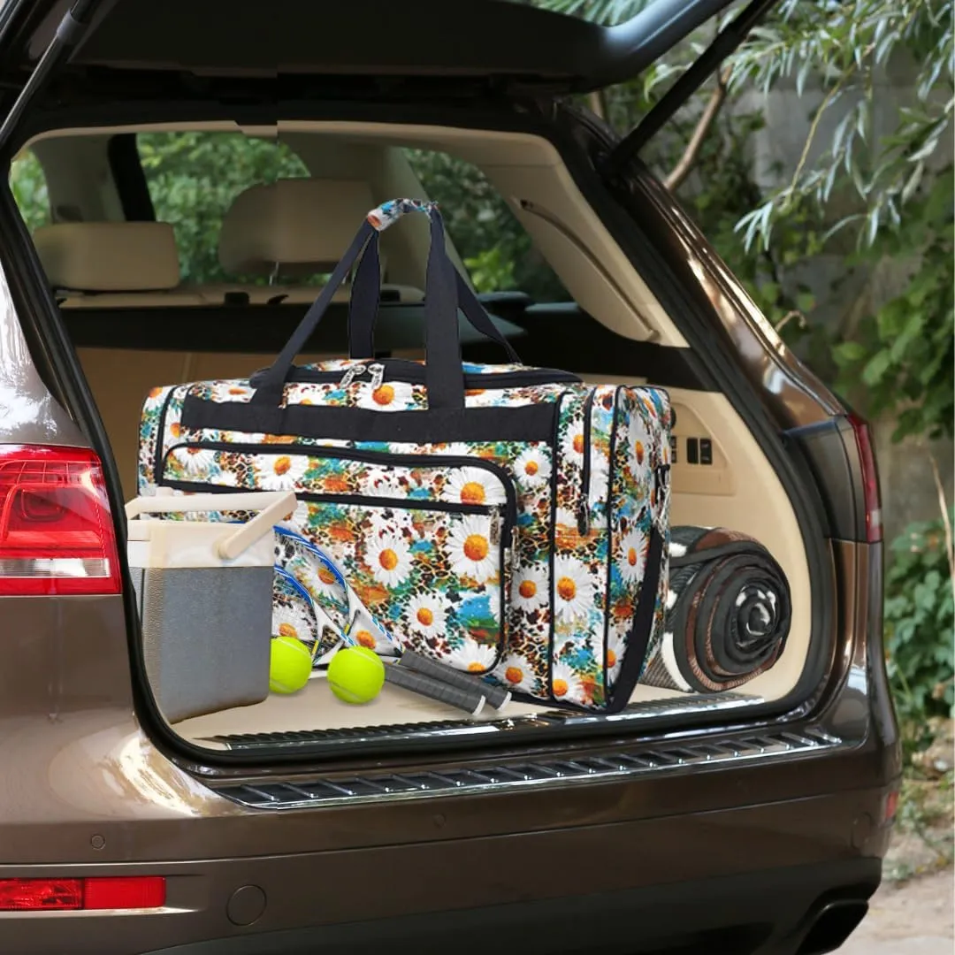 NGIL Canvas 23" inch Duffle Bag (Wildflower-Black)