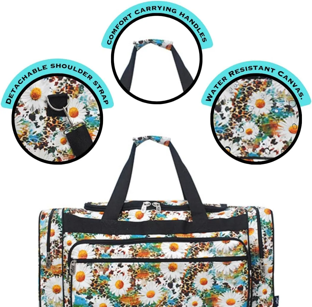 NGIL Canvas 23" inch Duffle Bag (Wildflower-Black)