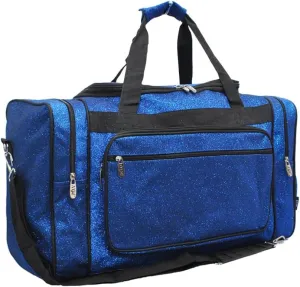 NGIL Glitter Canvas 20" inch Weekender Overnight Travel Carry-On Luggage Sports Gym Duffle Bag for Women (Royal Glitter)