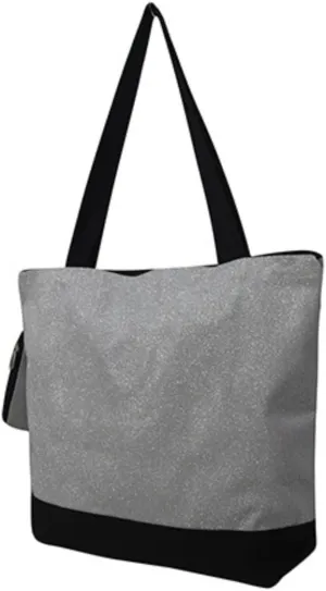 NGIL Medium Top Zipper Closure Canvas Tote Bag with Attached Matching Coin Purse For Moms and Nurses