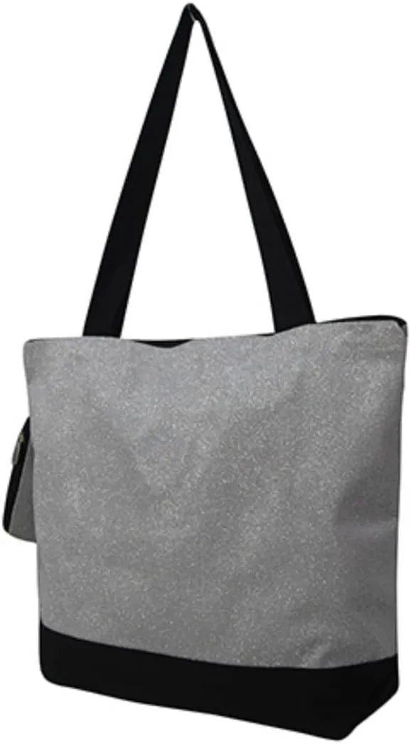 NGIL Medium Top Zipper Closure Canvas Tote Bag with Attached Matching Coin Purse For Moms and Nurses