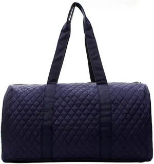 NGIL Quilted Large Duffle Bag (Solid Navy Blue)