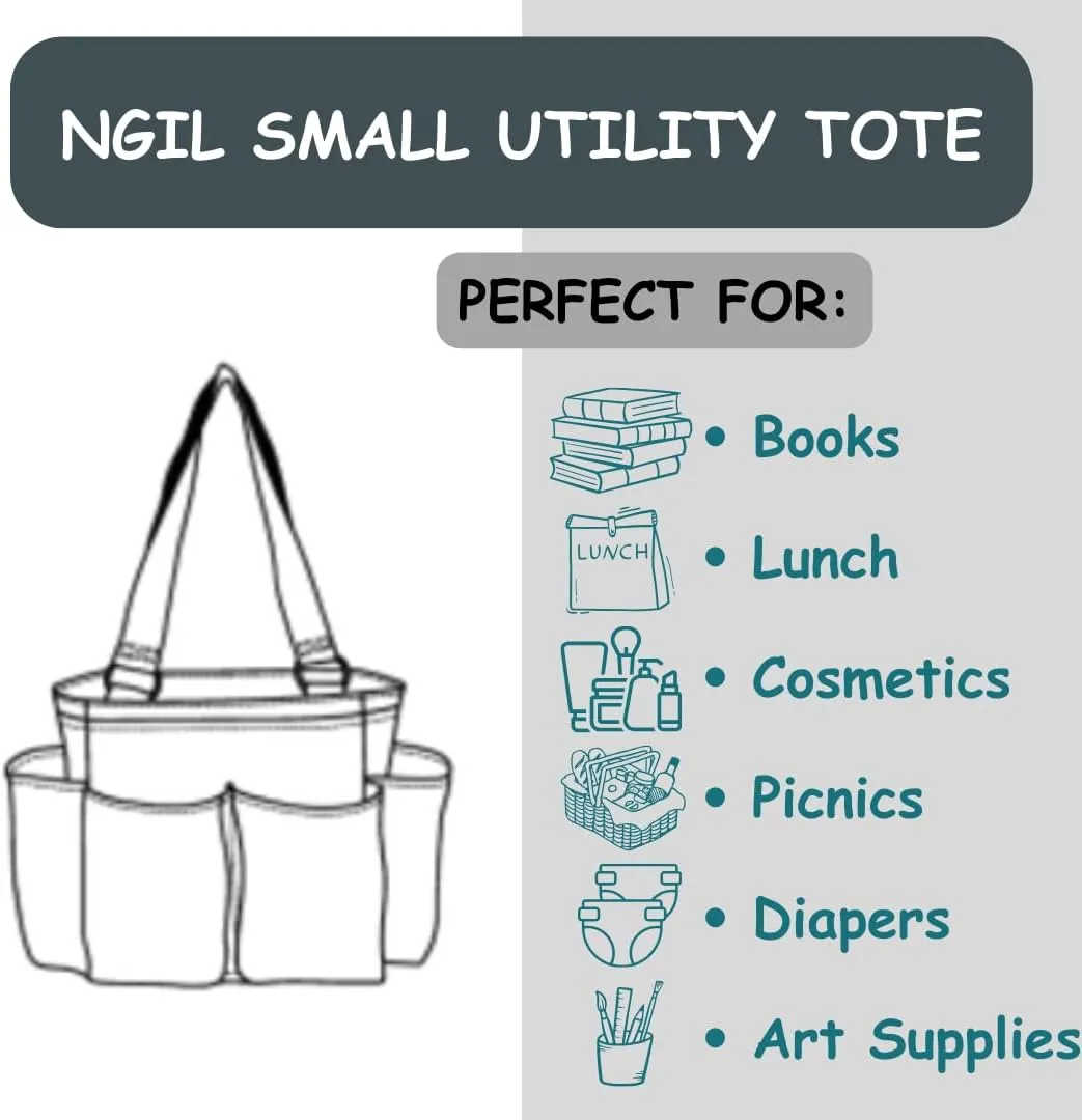 NGIL Small Utility Tote Small Carry on Travel Tote Bags for Women, Women Mini Work Tote Caddy Bag