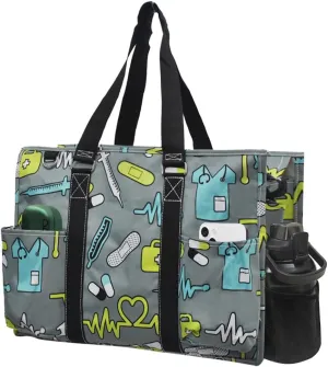 NGIL Zip-Top Tote Bag with Exterior Pockets for Working Women, Teachers, Nurses, and Moms, Design in USA