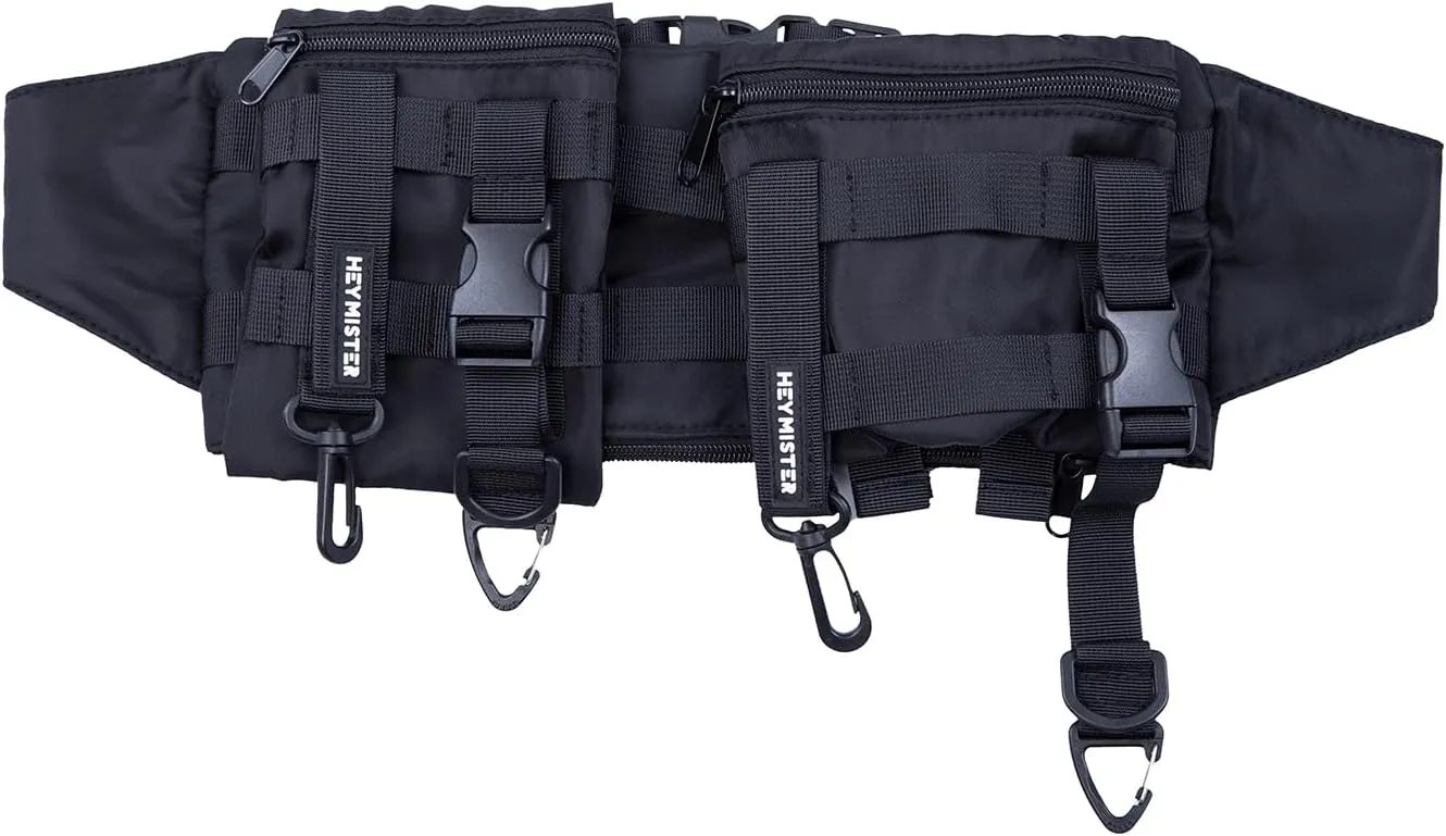 Niepce Inc Streetwear Techwear Waist Bag for Men (Black1, One Size)