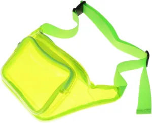 NOLITOY Transparent Fanny Pack for Women Waist Bag for Shopping Travel Activities Stylish Crossbody Design Green with Elastic Strap