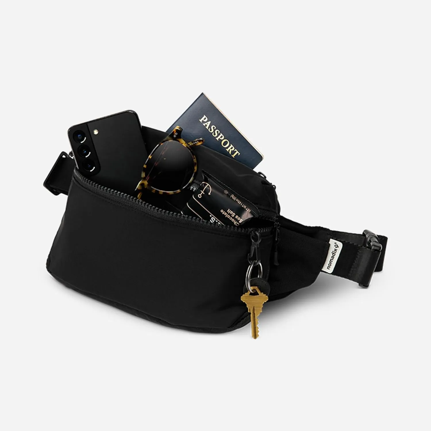 Nomadix Fanny Pack Granite Grey – Lightweight, Water-Resistant Crossbody Bag for Hiking, Festivals, and Travel – Eco-Friendly Recycled Nylon with Key Clip, Dual Pockets, and Secure Storage