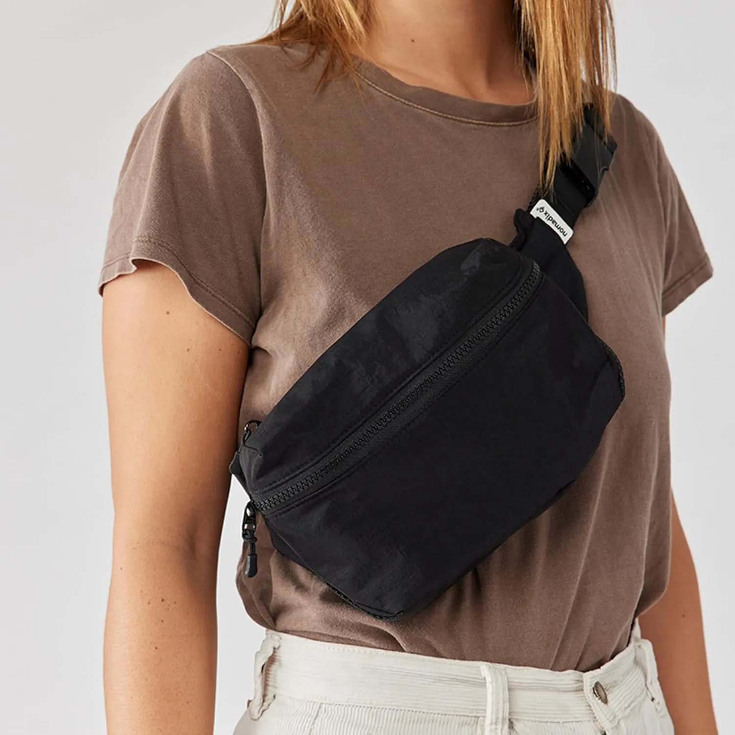Nomadix Fanny Pack Granite Grey – Lightweight, Water-Resistant Crossbody Bag for Hiking, Festivals, and Travel – Eco-Friendly Recycled Nylon with Key Clip, Dual Pockets, and Secure Storage