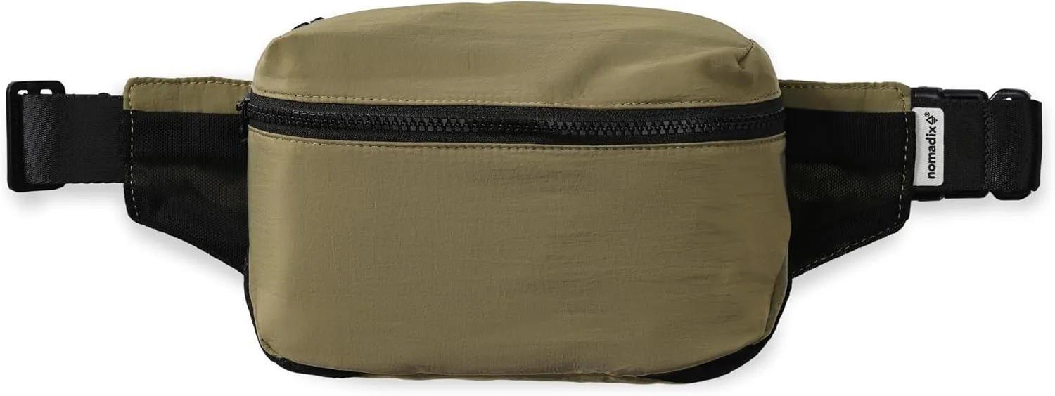 Nomadix Fanny Pack Granite Grey – Lightweight, Water-Resistant Crossbody Bag for Hiking, Festivals, and Travel – Eco-Friendly Recycled Nylon with Key Clip, Dual Pockets, and Secure Storage