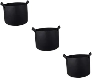 Non-Woven Planting Bags Round Bucket Design 3 Pack Grow Bags Insulated Planting Pouches