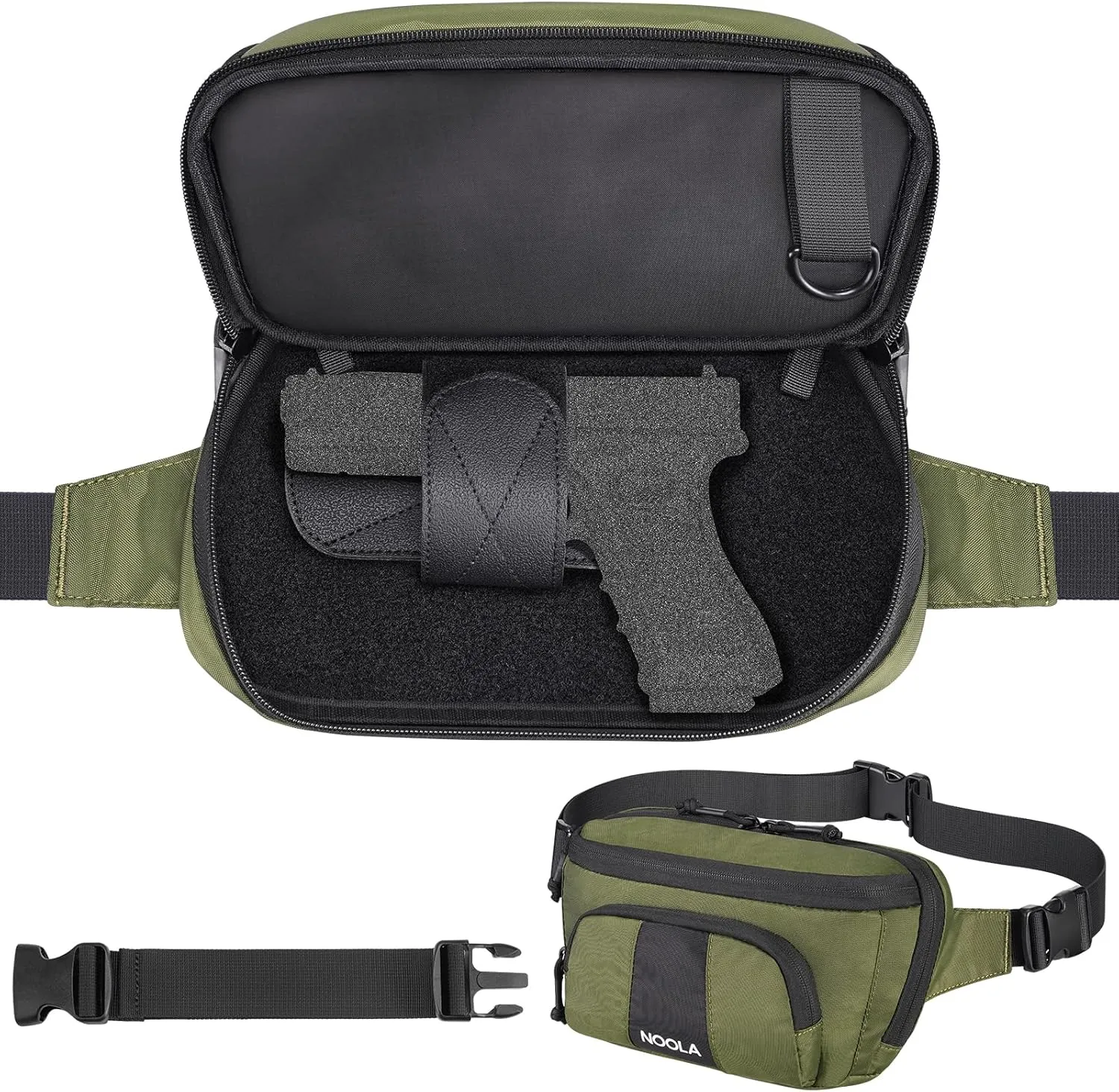 NOOLA Tactical Fanny Pack,Tactical Bag for Men and Women,Large Waist Pack with Quick-Access Pull, Belt Bag for EDC Gear, Hunting, Outdoor, Cycling, Hiking, Green