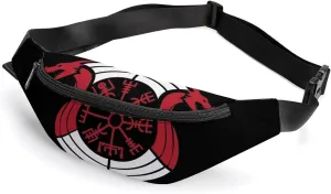 Nordic Compass Crossbody Fanny Pack Waist Packs Adjustable Shoulder Bags Sling Bag for Hiking Running Cycling
