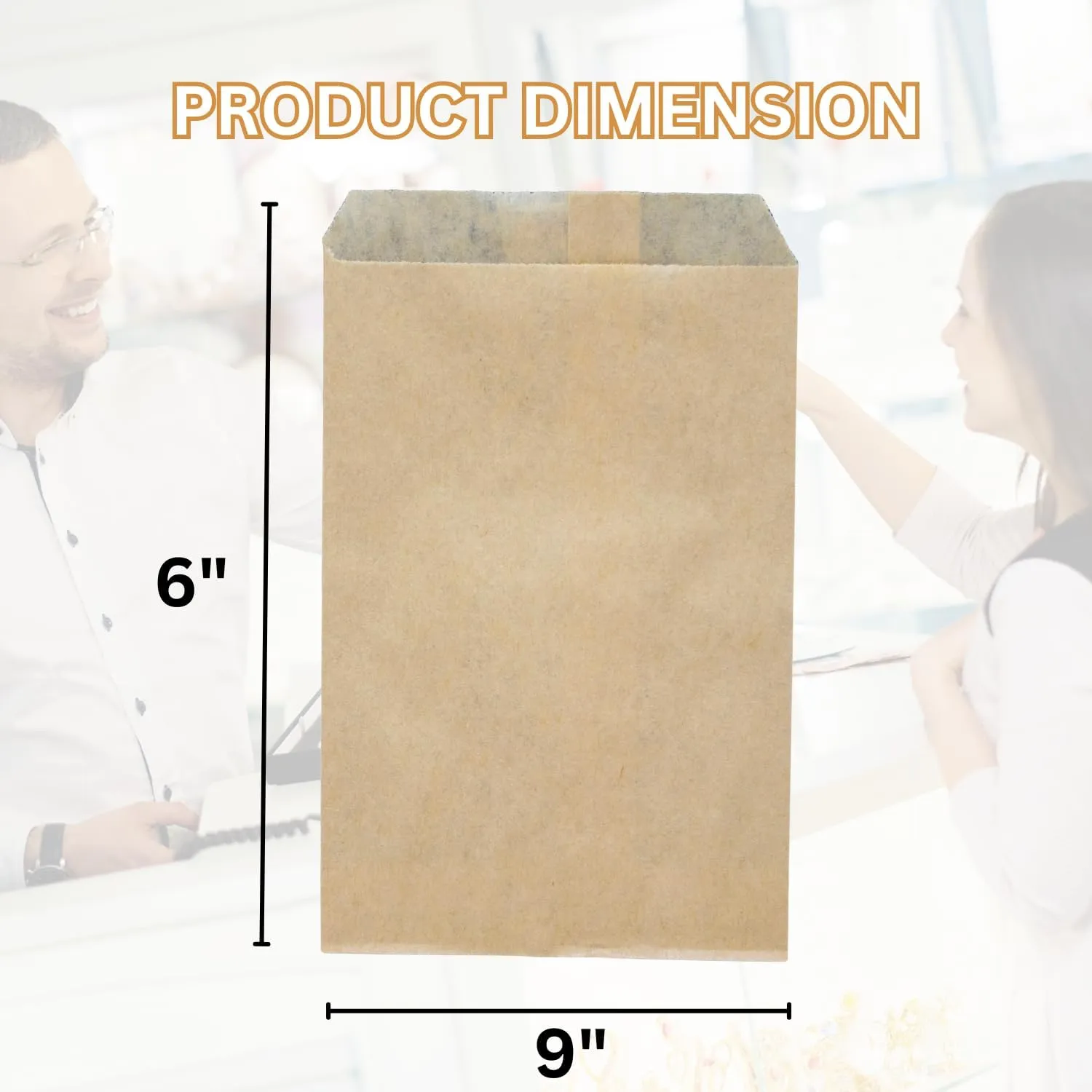 Novel Box 100 Pack Plain Kraft Print Flat Merchandise Bags 6x9 Inches - Stylish Bag for Birthday Gifts - Bulk Paper Storage Bags for Goody, Shopping, Wedding Anniversary & Special Occasions
