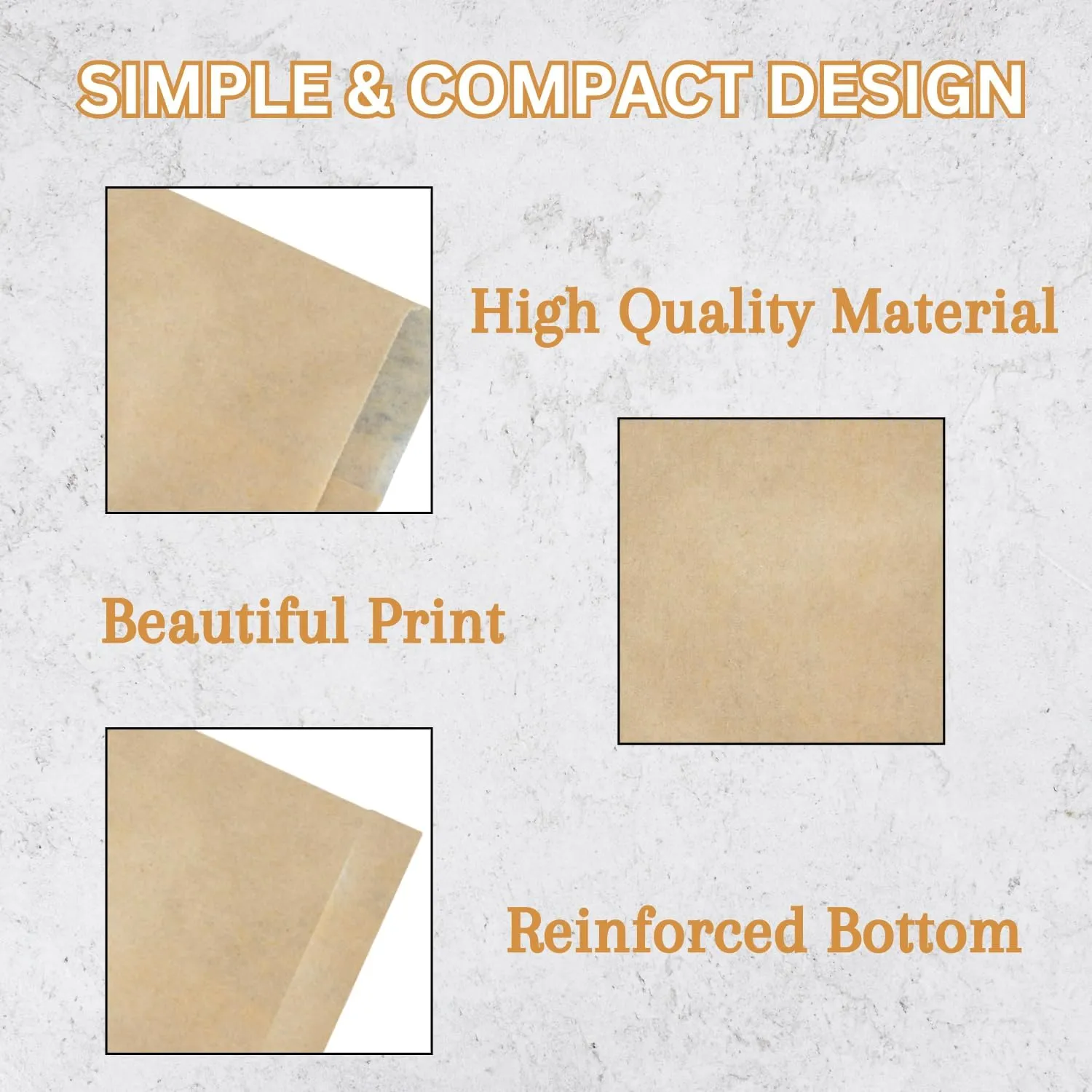Novel Box 100 Pack Plain Kraft Print Flat Merchandise Bags 6x9 Inches - Stylish Bag for Birthday Gifts - Bulk Paper Storage Bags for Goody, Shopping, Wedding Anniversary & Special Occasions