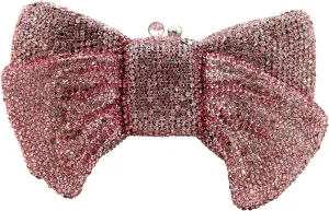 Novelty Bow Crystal Clutch Bag Women Designer Evening Handbags Bridal Party Rhinestone Clutch Purse Prom Bag,Small