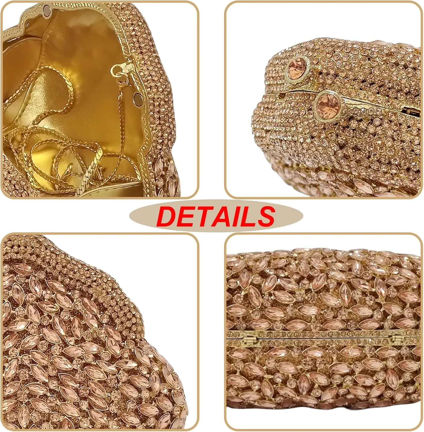 Novelty Crystal Clutch Coin Wallet Women Rhinestone Purse Sparkling Evening Bags for Wedding Party Prom Handbag