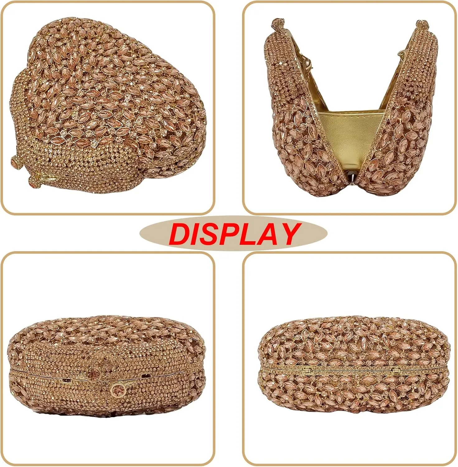 Novelty Crystal Clutch Coin Wallet Women Rhinestone Purse Sparkling Evening Bags for Wedding Party Prom Handbag