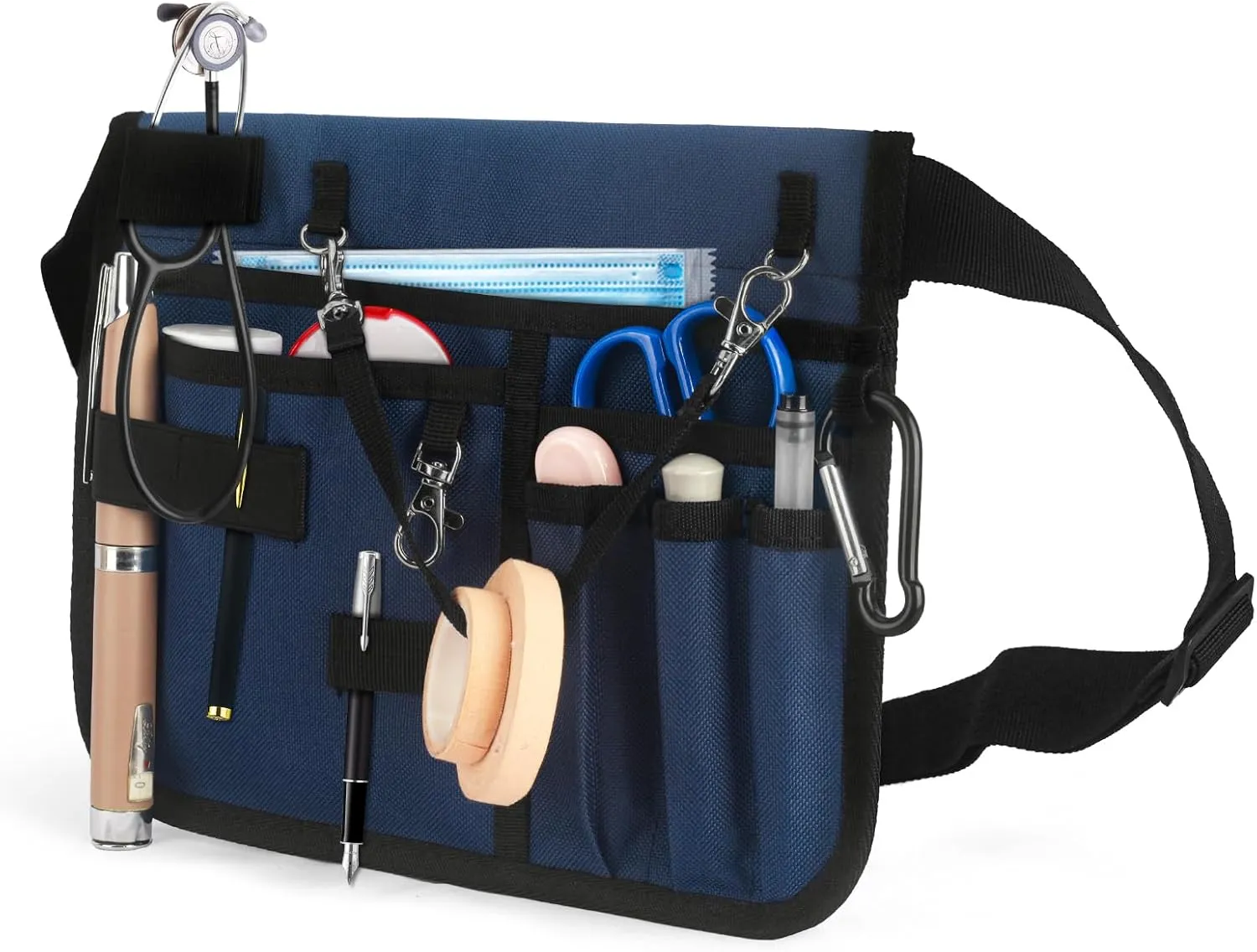 Nurse Fanny Pack with Stethoscope Holder - Nursing Fanny Pack for Nurses, Nurse Pocket Organizer, Medical Bags for Nurses, Utility Belt for Work, Teacher Tool Belt (Blue)