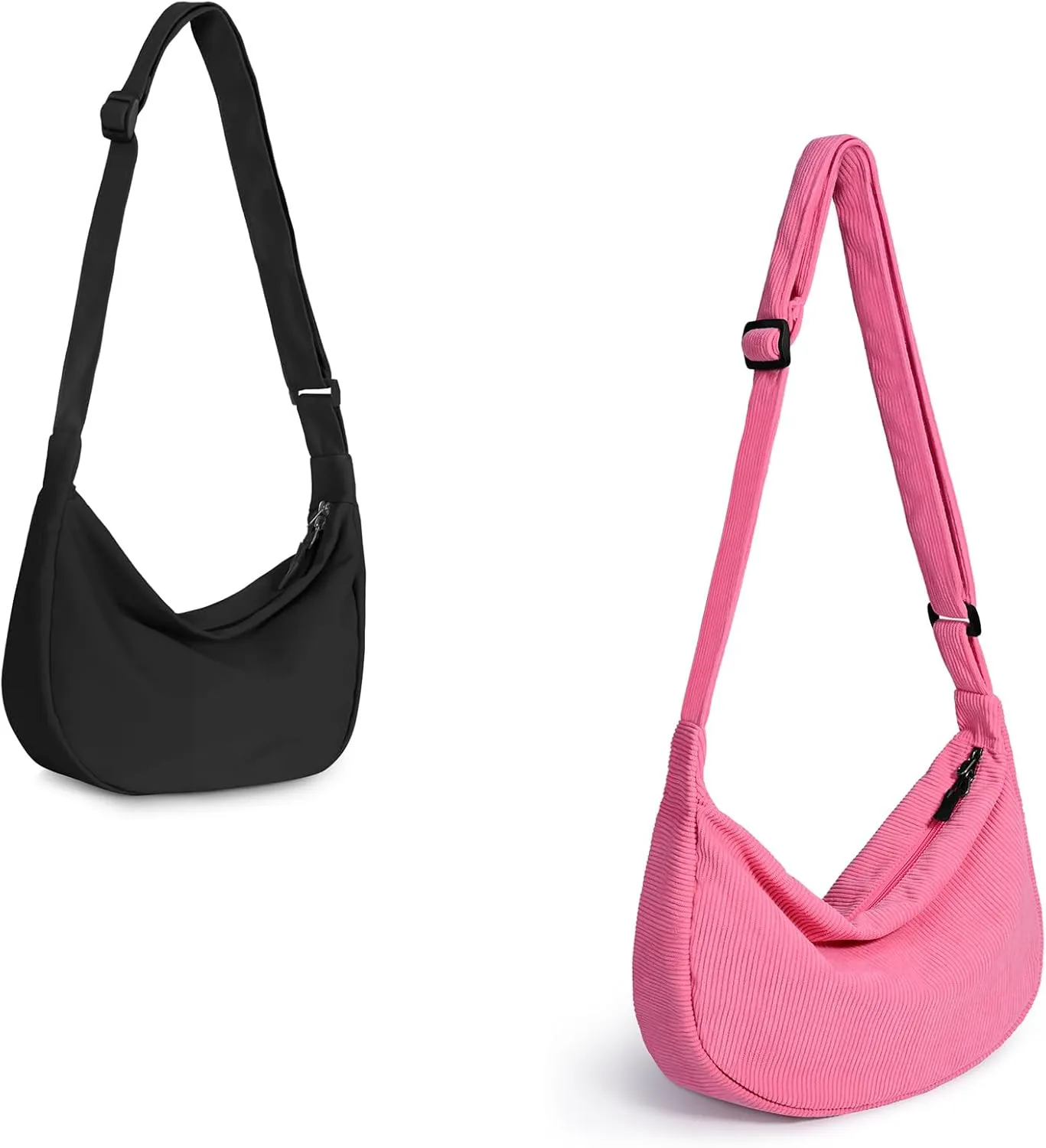 Nylon Crossbody Bag and Corduroy Crossbody Bag, Small Sling Bag with Zipper