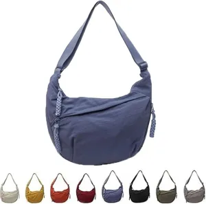 Nylon Crossbody Bags for Women,Designaten Crescent Crossbody Bag