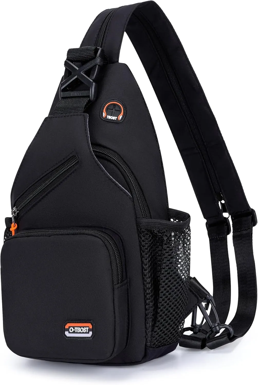 O-TBOST Travel Small Sling Bag Crossbody Bags for Women Men Casual Backpack Cross Body Pack Daypack for Hiking and Biking (black)