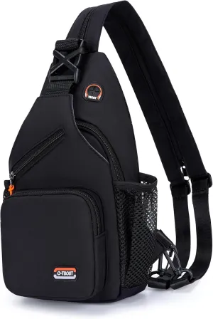 O-TBOST Travel Small Sling Bag Crossbody Bags for Women Men Casual Backpack Cross Body Pack Daypack for Hiking and Biking (black)