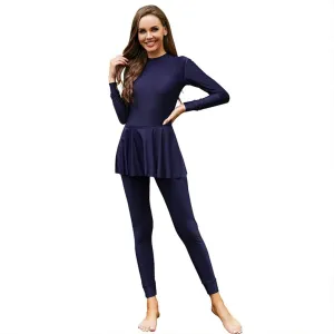 OBEEII Muslim Swimsuits for Women Full Coverage Swimwear Islamic Long Sleeve Bathing Suit Burkini Swimsuits Beachwear S-4XL