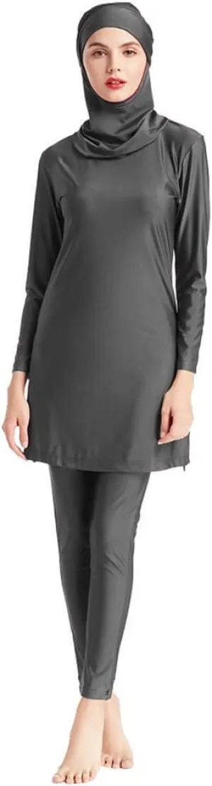 OBEEII Womens Muslim Swimsuits Full Coverage Long Sleeve Swimwear Burkini Hijab Bathing Suit