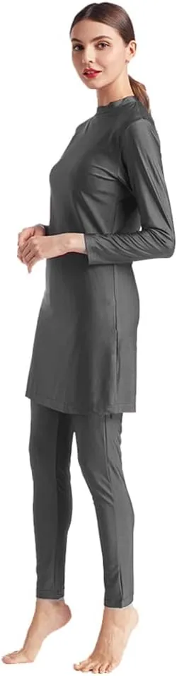 OBEEII Womens Muslim Swimsuits Full Coverage Long Sleeve Swimwear Burkini Hijab Bathing Suit