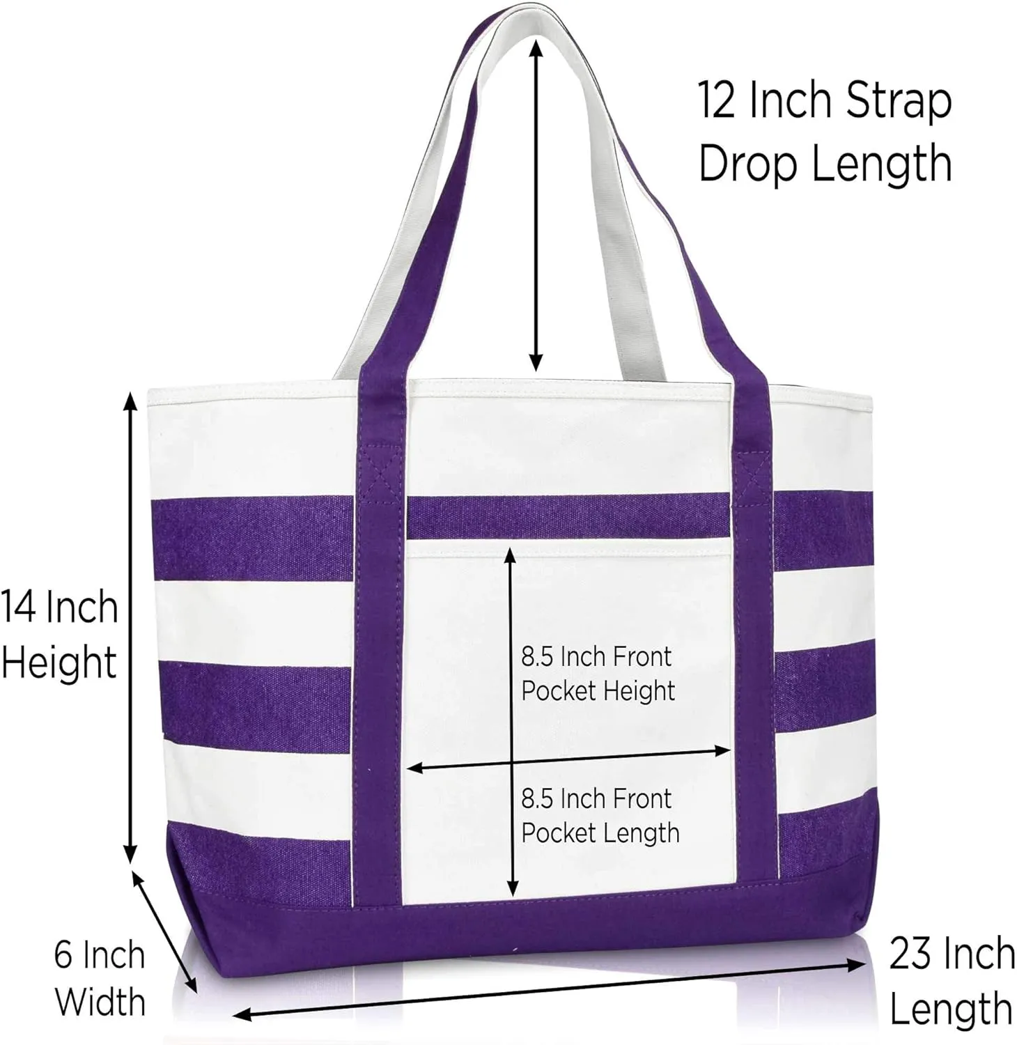 Ocean Sailboat Womens Embroidered Striped Beach Tote Bag Cotton