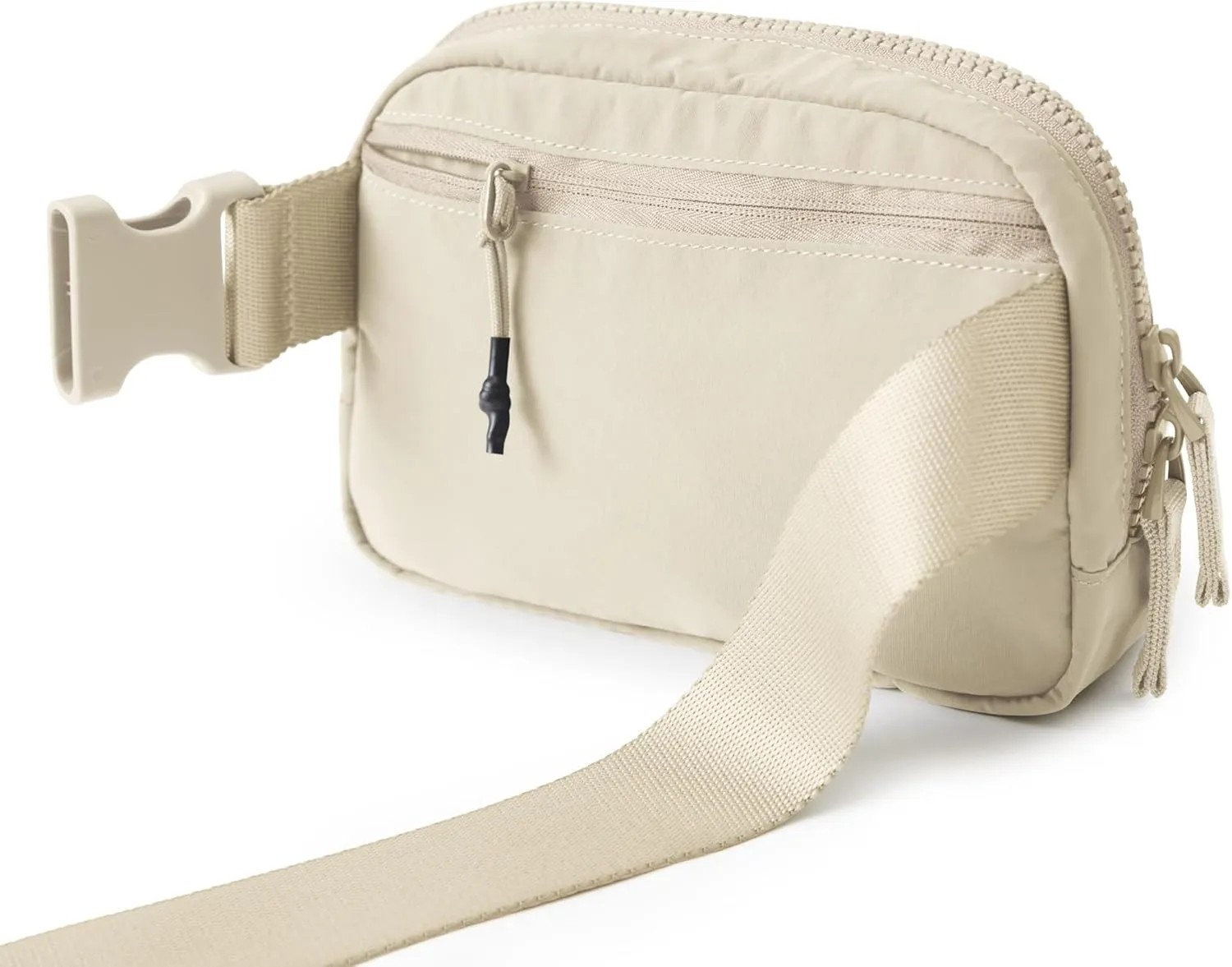 ODODOS Unisex Mini Belt Bag with Adjustable Strap Small Fanny Pack for Workout Running Traveling Hiking, Beige