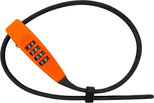 OKG 4-Digit Combination Zip Tie Lock - Anti-Scratch Stainless Steel Cable Bike Lock with Resettable Code, Secure Helmets, Skis, Prams, Luggage, Cabinet, French Doors, and More (Orange)