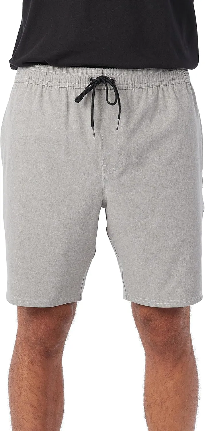 O'NEILL Men's 18 Inch Solid Hybrid Shorts - Water Resistant Mens Shorts with Elastic Waist and Quick Dry Stretch Fabric