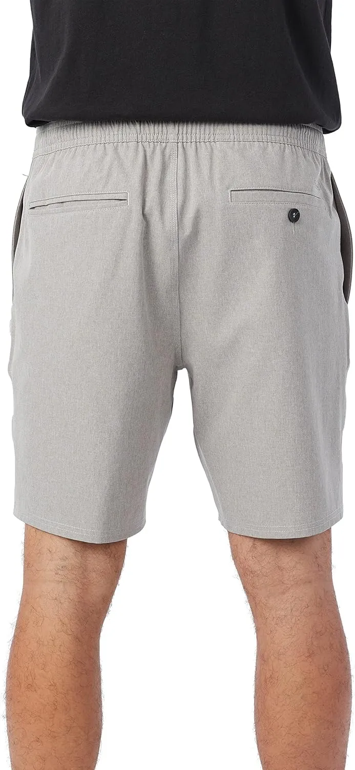 O'NEILL Men's 18 Inch Solid Hybrid Shorts - Water Resistant Mens Shorts with Elastic Waist and Quick Dry Stretch Fabric