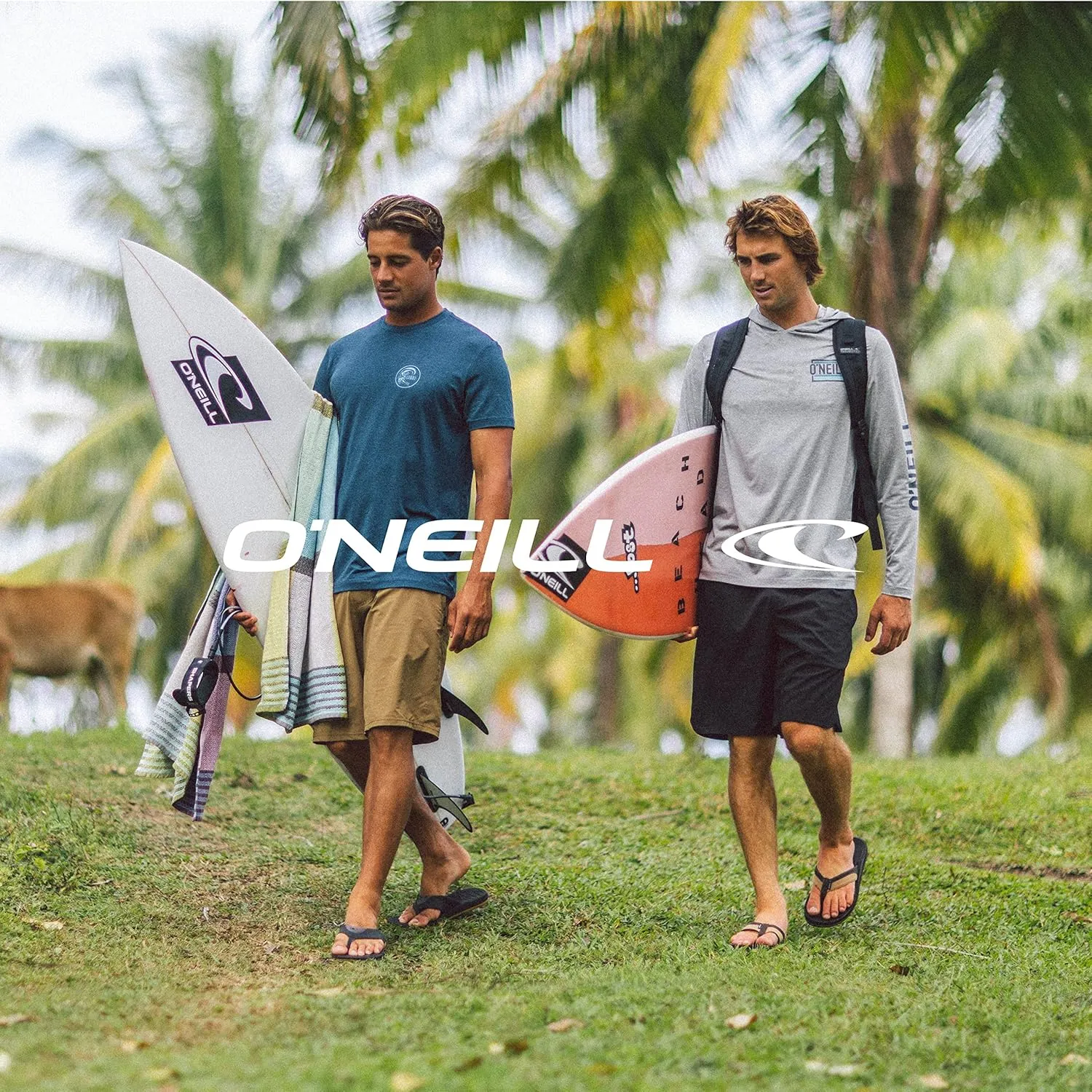 O'NEILL Men's 18 Inch Solid Hybrid Shorts - Water Resistant Mens Shorts with Elastic Waist and Quick Dry Stretch Fabric