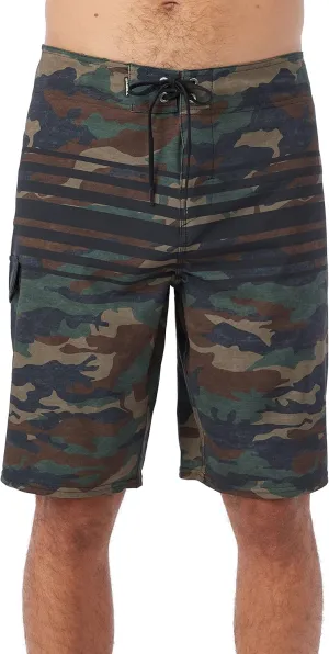 O'NEILL Men's 21 Inch Hyperfreak Divergent Boardshorts - Quick Dry Swim Trunks for Men with Fixed Waist and Quick Dry Fabric