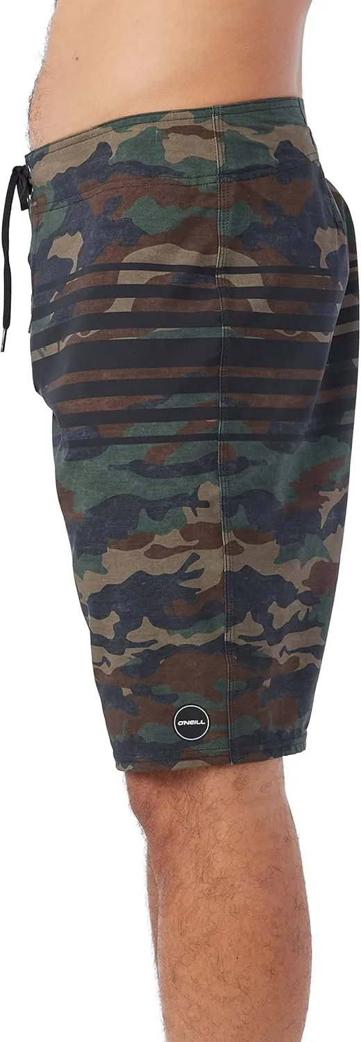 O'NEILL Men's 21 Inch Hyperfreak Divergent Boardshorts - Quick Dry Swim Trunks for Men with Fixed Waist and Quick Dry Fabric