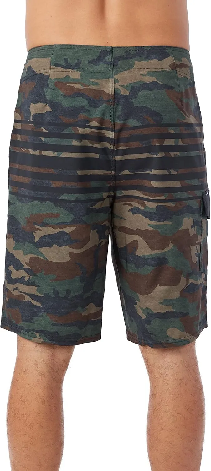 O'NEILL Men's 21 Inch Hyperfreak Divergent Boardshorts - Quick Dry Swim Trunks for Men with Fixed Waist and Quick Dry Fabric