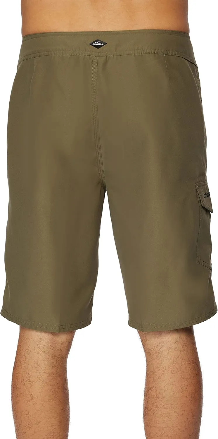 O'NEILL Men's 21 Inch Solid Boardshorts-Water Resistant Swim Trunks for Men with Quick Dry Stretch Fabric and Pockets
