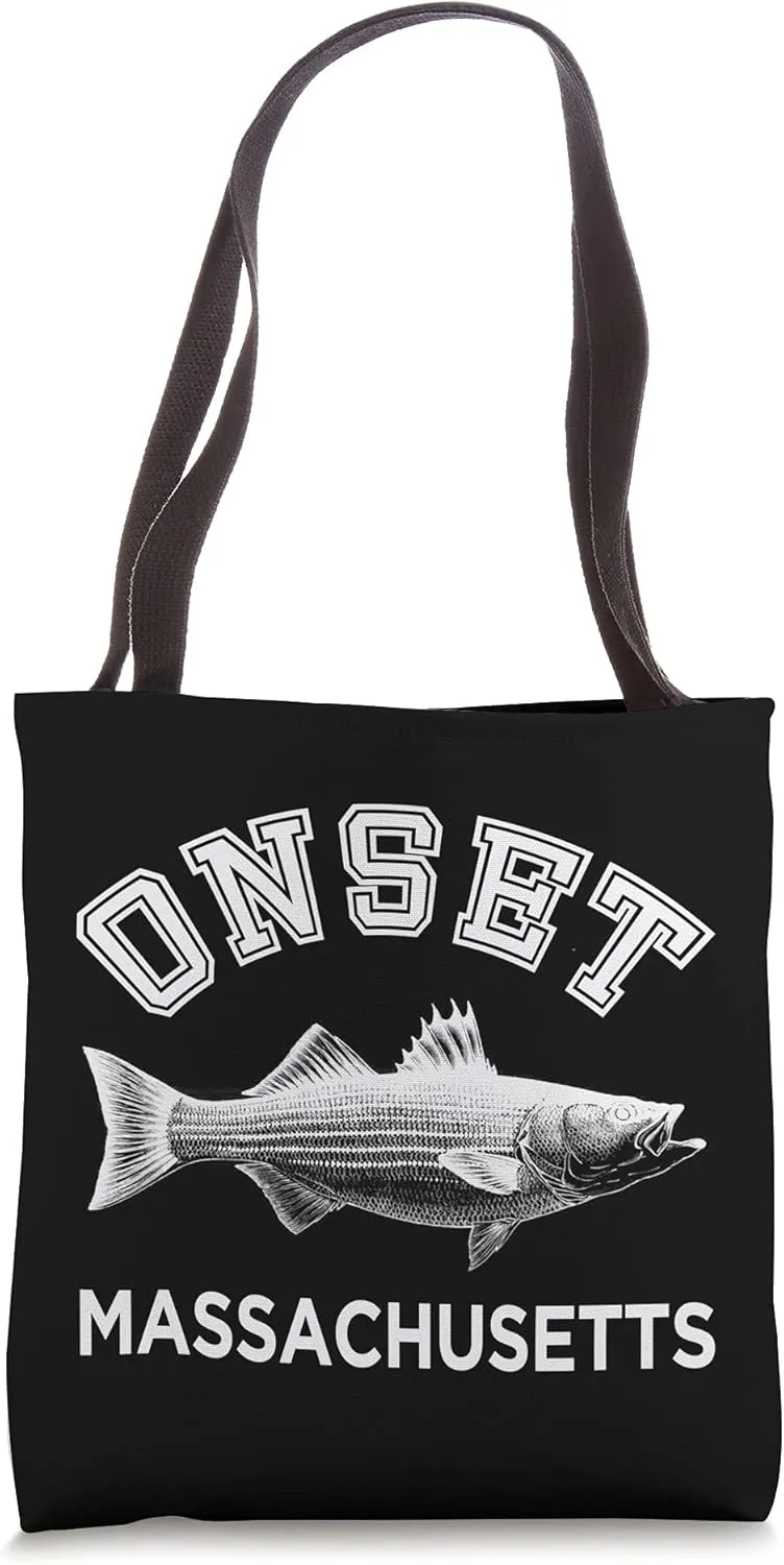 Onset Massachusetts Striped Bass Vacation Souvenir Tote Bag