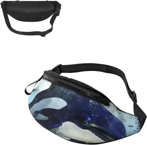 Orca Killer Whale Fanny Pack for Women Men Waist Bag Waterproof Belt Bag with Adjustable Strap