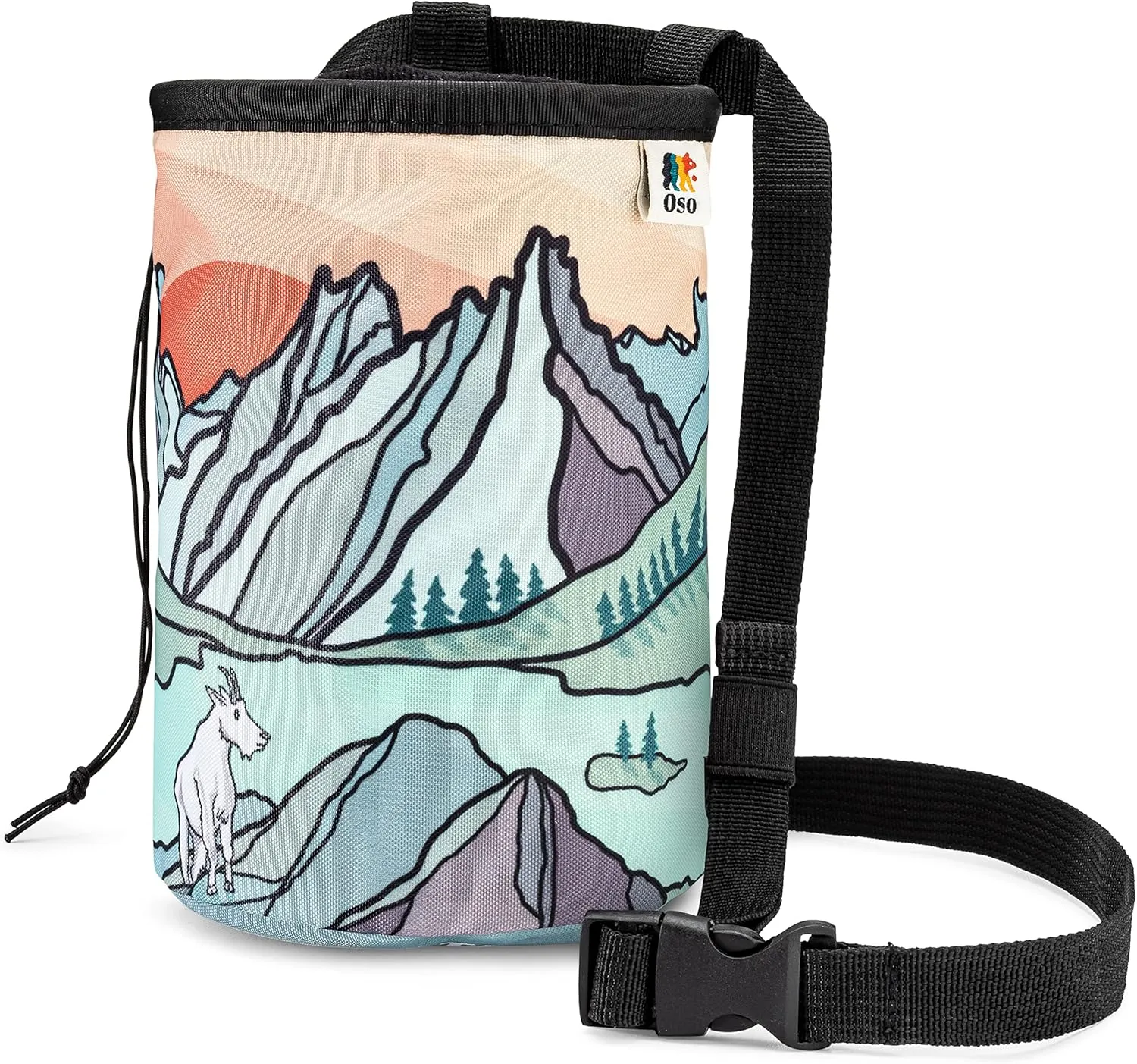 OSO Supply - Climbing Chalk Bag for Adults and Kids, Drawstring Closure, Adjustable Waist Belt, Indoor/Outdoor Training, Rock Climbing, Bouldering or Weightlifting