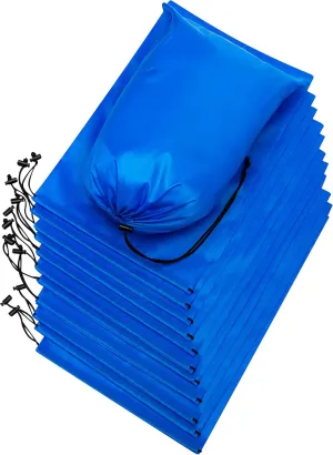 PALTERWEAR Drawstring Bag - Nylon Cinch and Ditty Stuff Pouch with Toggle (10 x 15-12 pack, Blue)