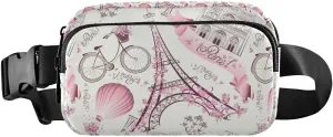 Paris Eiffel Tower Fanny Pack for Men Women Belt Bag Fashion Waist Pouch with Adjustable Strap Lightweight for Outdoor Sports Running Traveling Hiking Camping Cycling