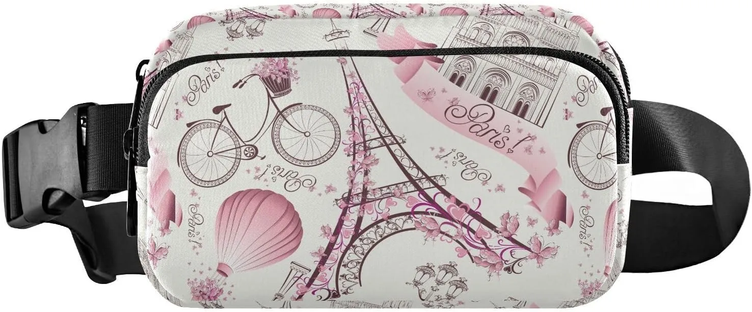 Paris Eiffel Tower Fanny Pack for Men Women Belt Bag Fashion Waist Pouch with Adjustable Strap Lightweight for Outdoor Sports Running Traveling Hiking Camping Cycling
