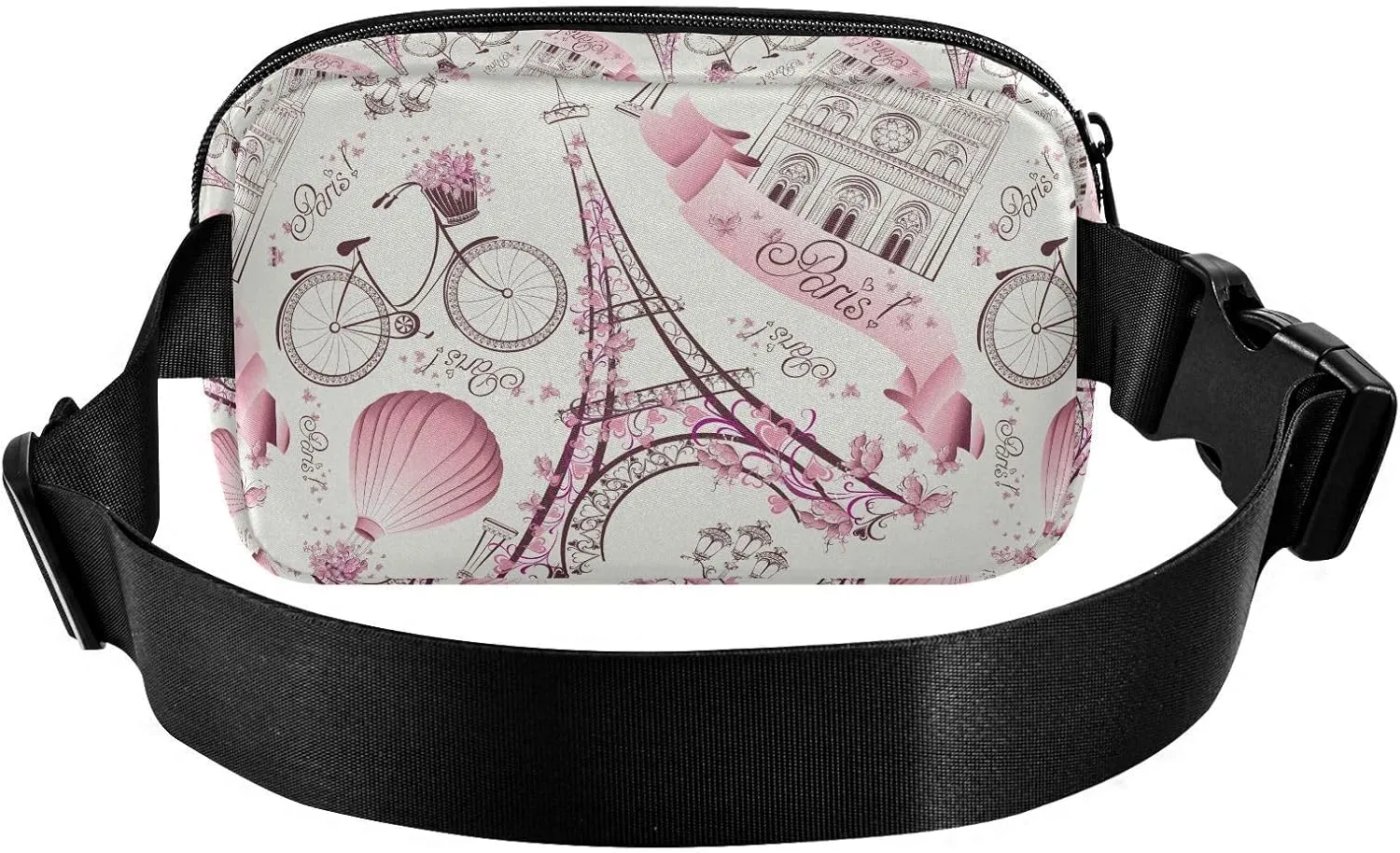 Paris Eiffel Tower Fanny Pack for Men Women Belt Bag Fashion Waist Pouch with Adjustable Strap Lightweight for Outdoor Sports Running Traveling Hiking Camping Cycling