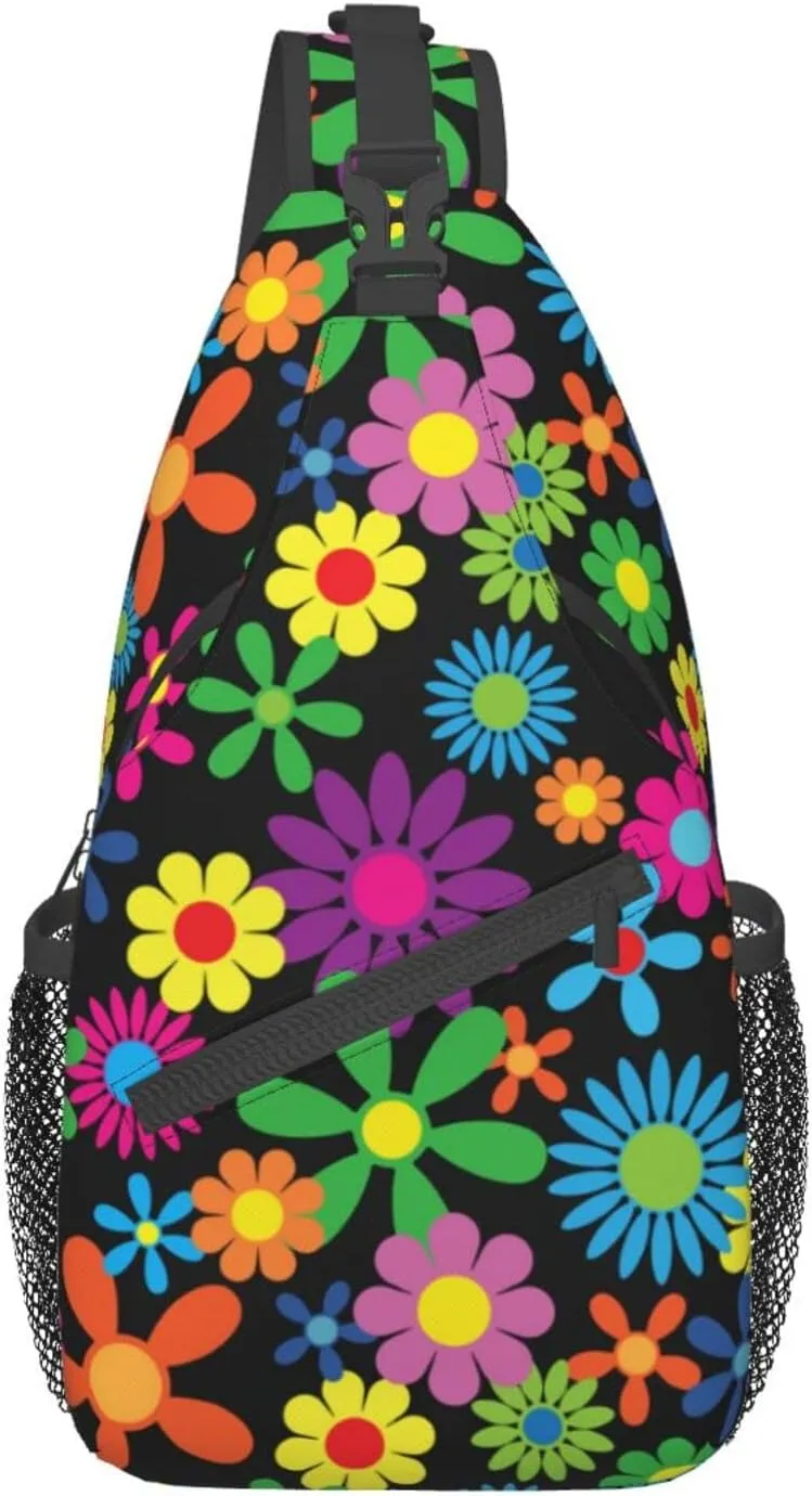 Pattern Printed Sling Bag for Women Men Crossbody Shoulder Backpack Chest Bags Gym Travel Hiking Casual Daypack