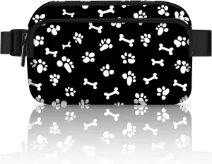 Paw Print Fanny Pack Fashion Belt Bag Lightweight Waist Pouch with Adjustable Strap Mini Crossbody Bags for Women Travel Sports Running